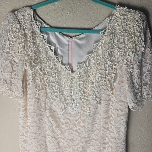 Vintage 1980's Jessica McClintock Bridal Mother of the Bride Dress Lace 15/16 - Picture 7 of 8